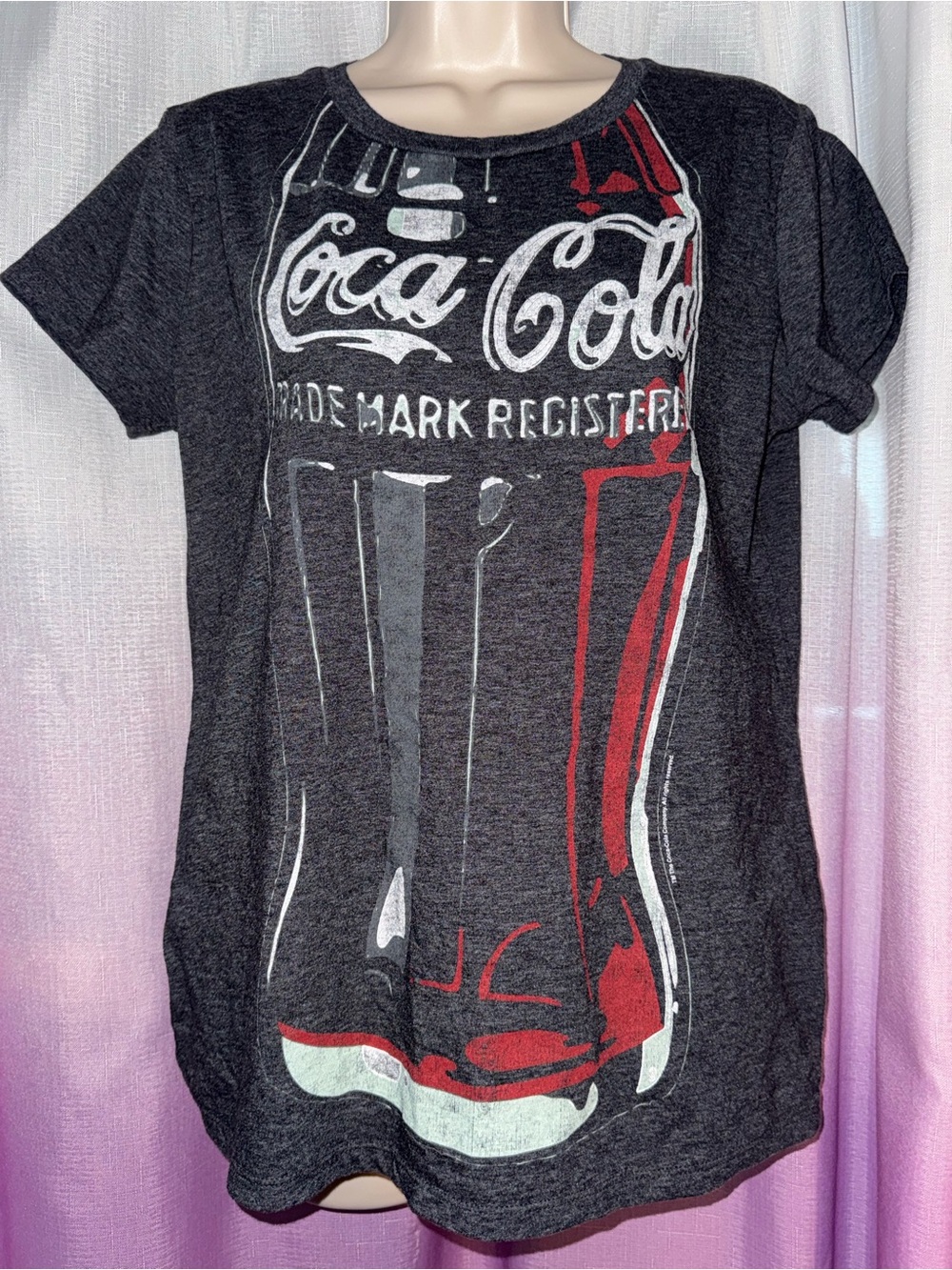 Coca-Cola Charcoal Tee with Red & White Bottle Graphic